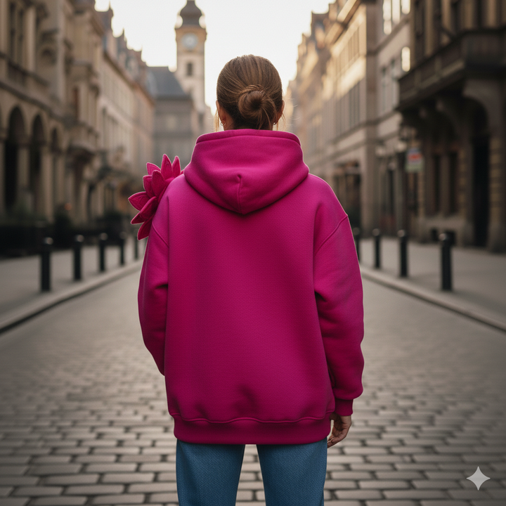3D Rose Hoodie – Pink