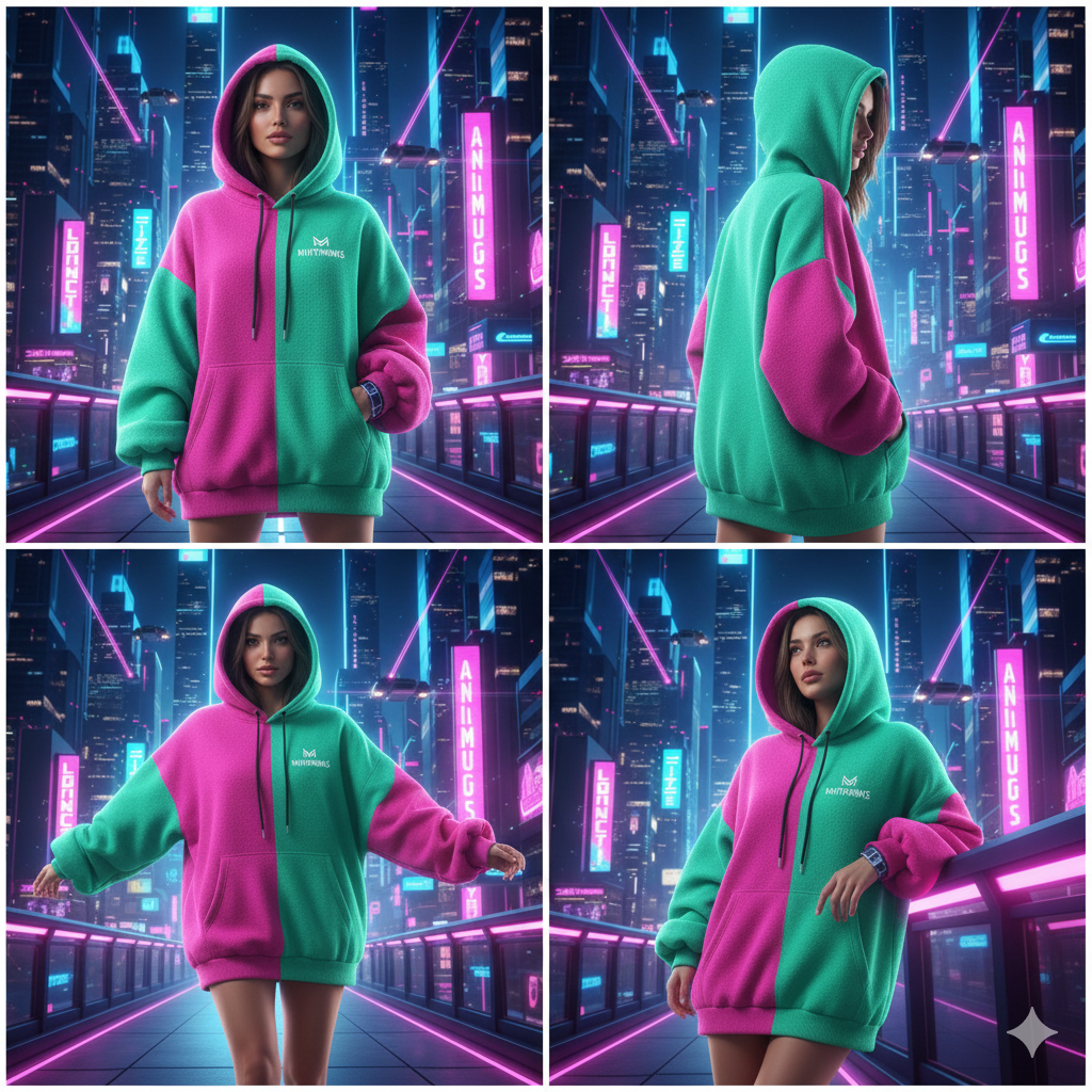 Dual-Core Techwear Hoodie – Futuristic Streetwear Essential