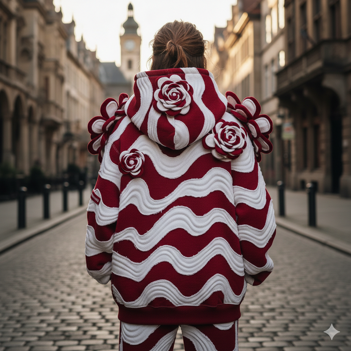 Sculpted Rose Wave Hoodie