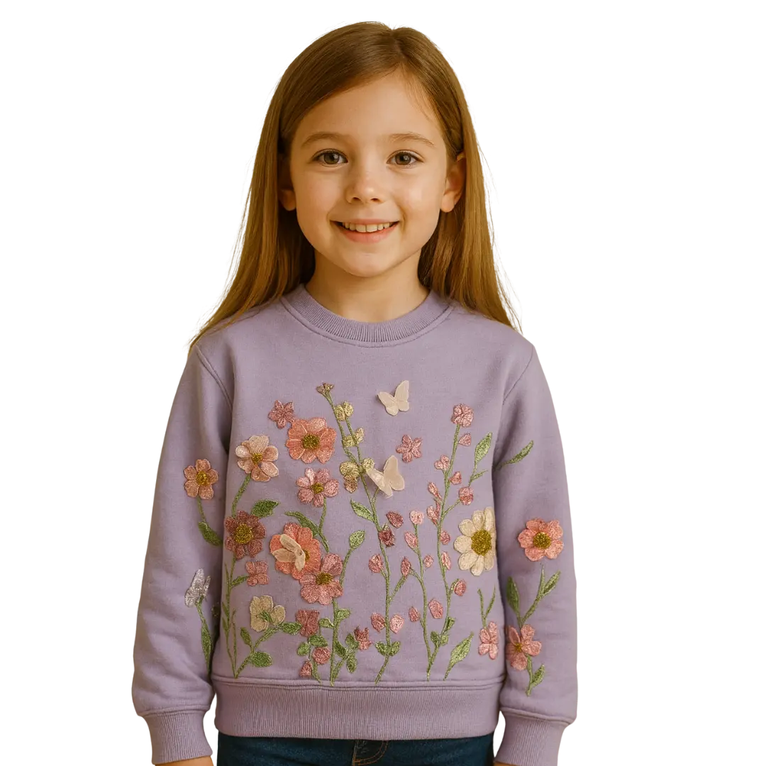 Lavendelblüten-Kinder-Sweatshirt MINTIMONKS