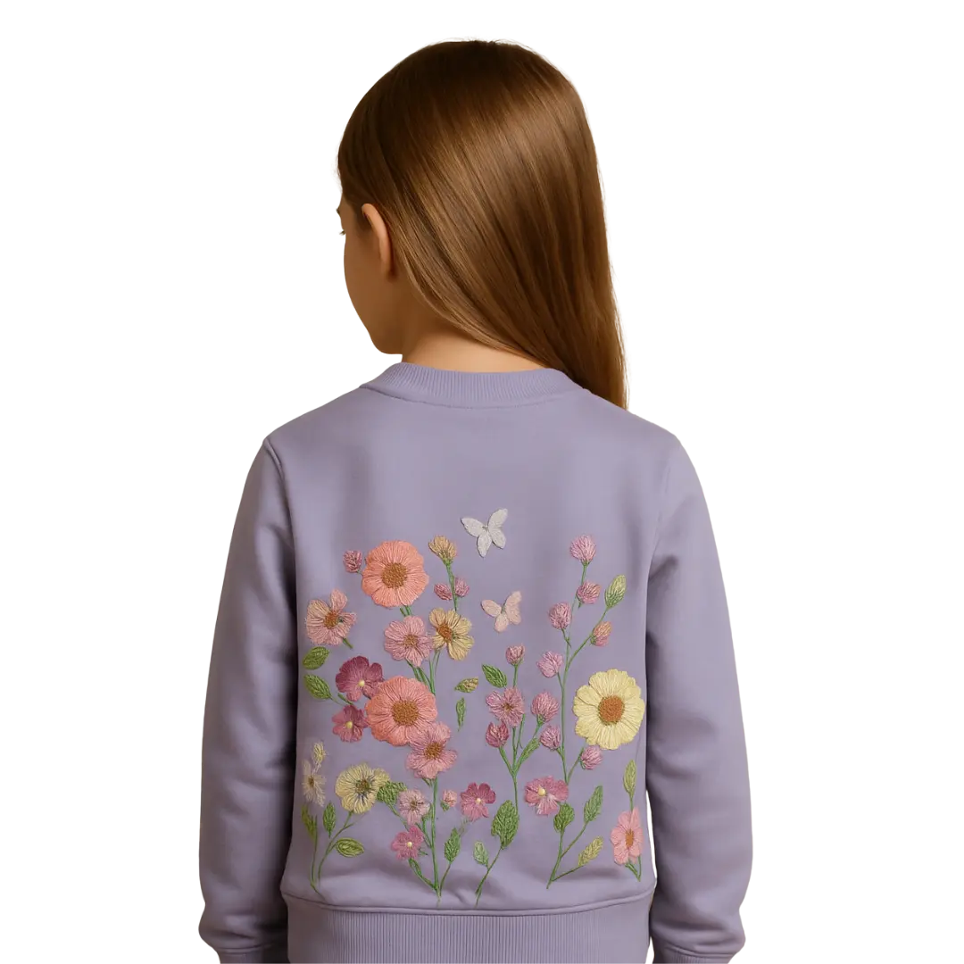 Lavendelblüten-Kinder-Sweatshirt MINTIMONKS