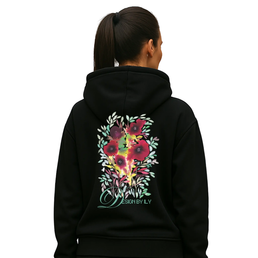 Black Floral Hoodie MINTIMONKS