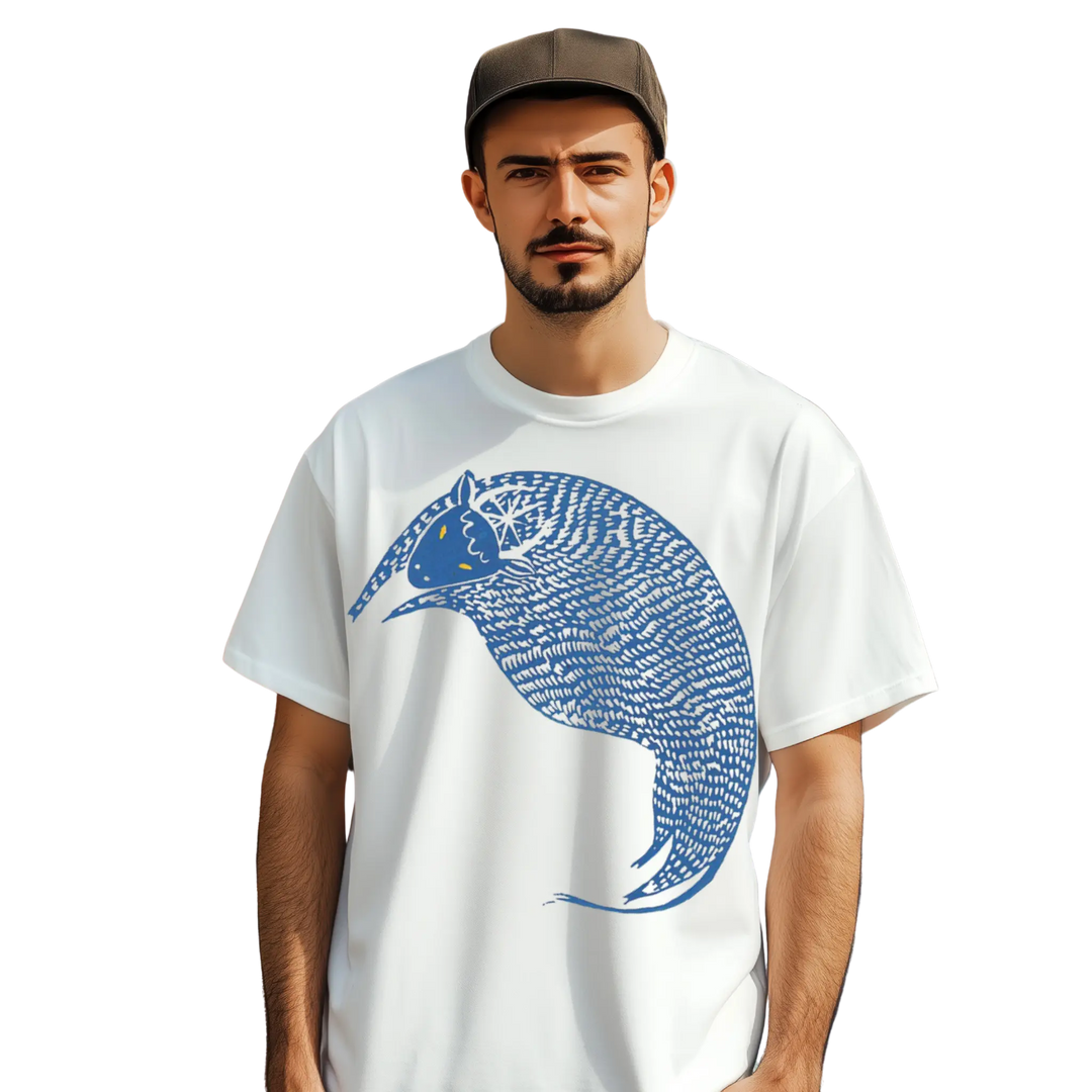 Handmade White Unisex T-Shirt MINTIMONKS