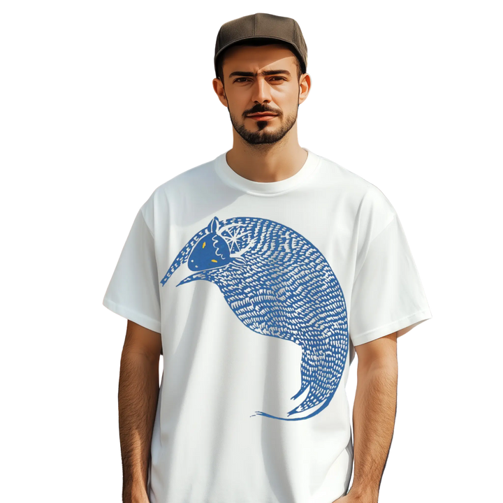 Handmade White Unisex T-Shirt MINTIMONKS
