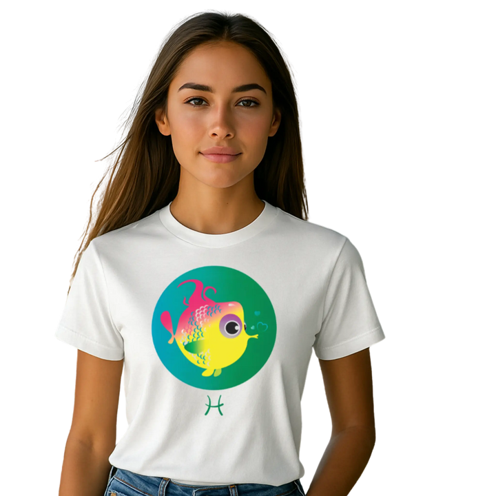 Pisces Zodiac T-Shirt – Vibrant Artistic Fish Design MINTIMONKS
