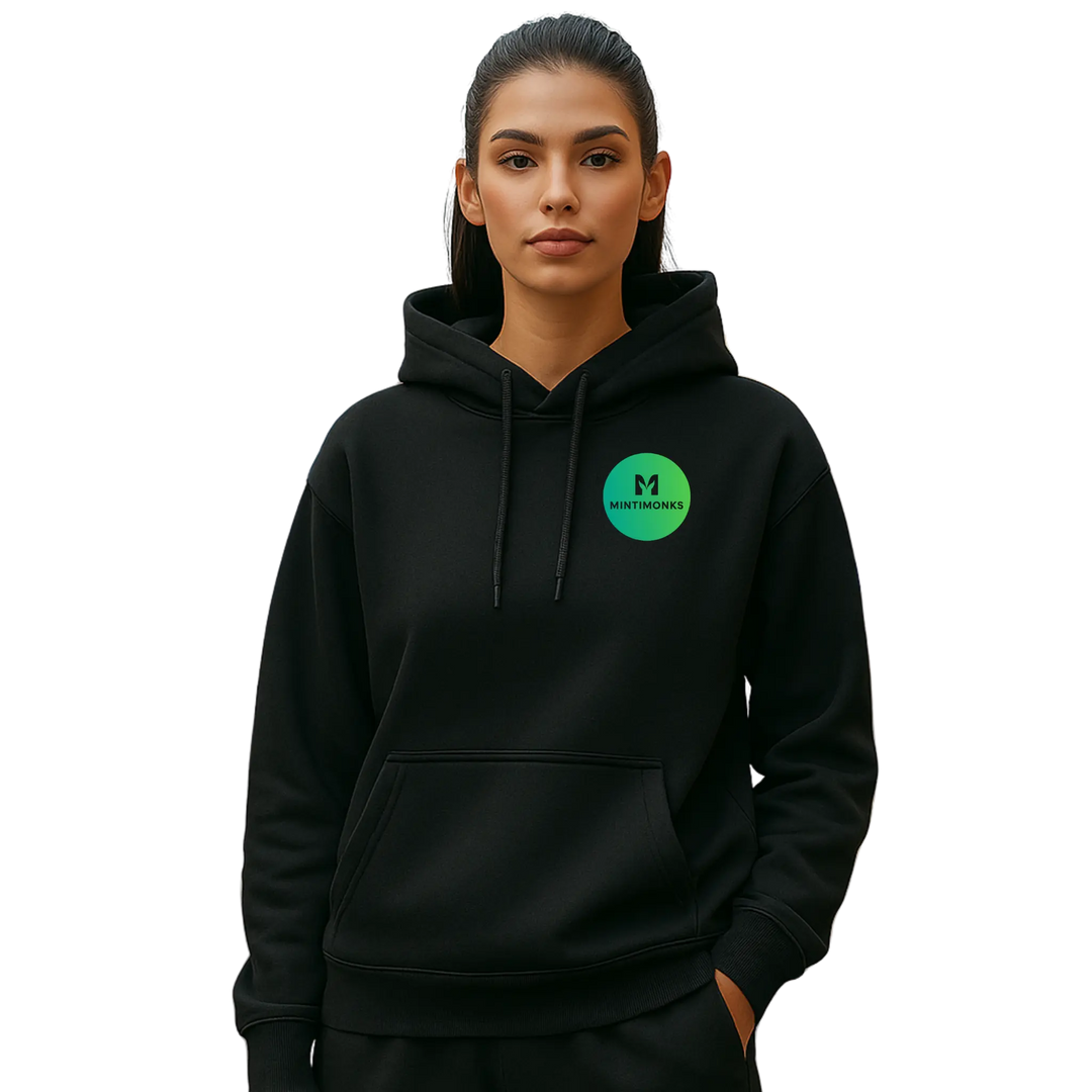 Schwarzer geblümter Hoodie MINTIMONKS